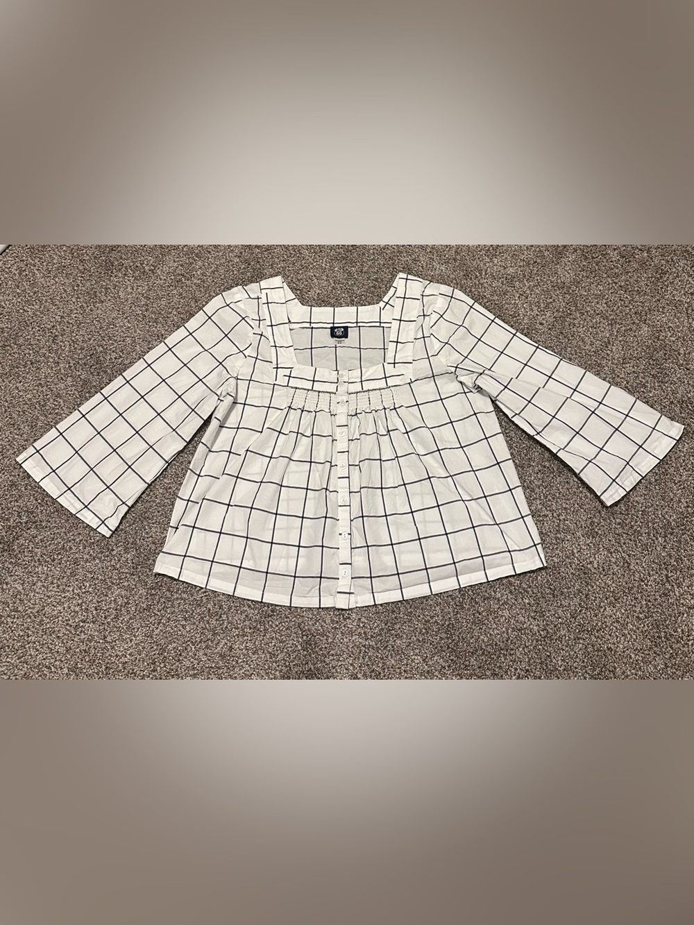 Route 66 White Shirt with Navy Plaid